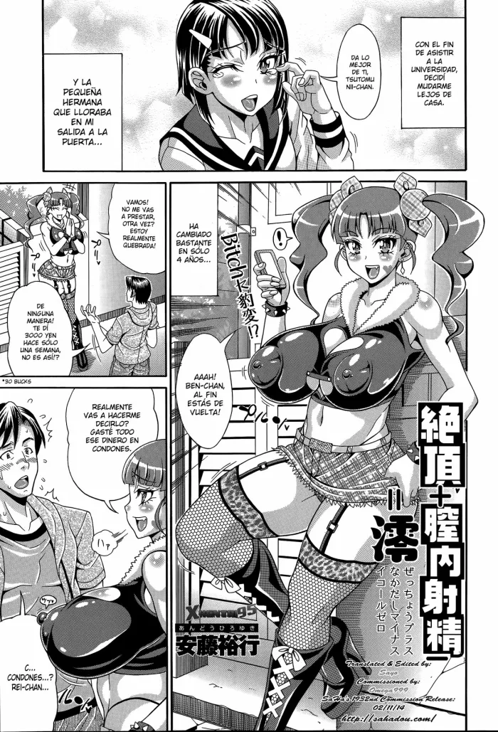 [Andou Hiroyuki] Zecchou Plus Nakadashi Minus Equal Zero | Orgasm + Creampie = Zero (COMIC Tenma 2014-06) [Spanish] [XHentai95]