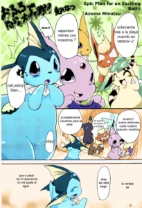 [Azuma Minatu] ¡Plan épico para un baño emocionante! (Pokémon) [Spanish] [Colorized]