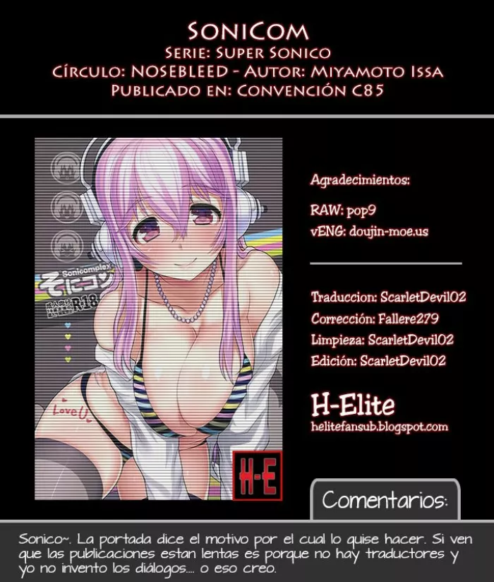 (C85) [NOSEBLEED (Miyamoto Issa)] SoniCom (Super Sonico) [Spanish] [H-Elite]