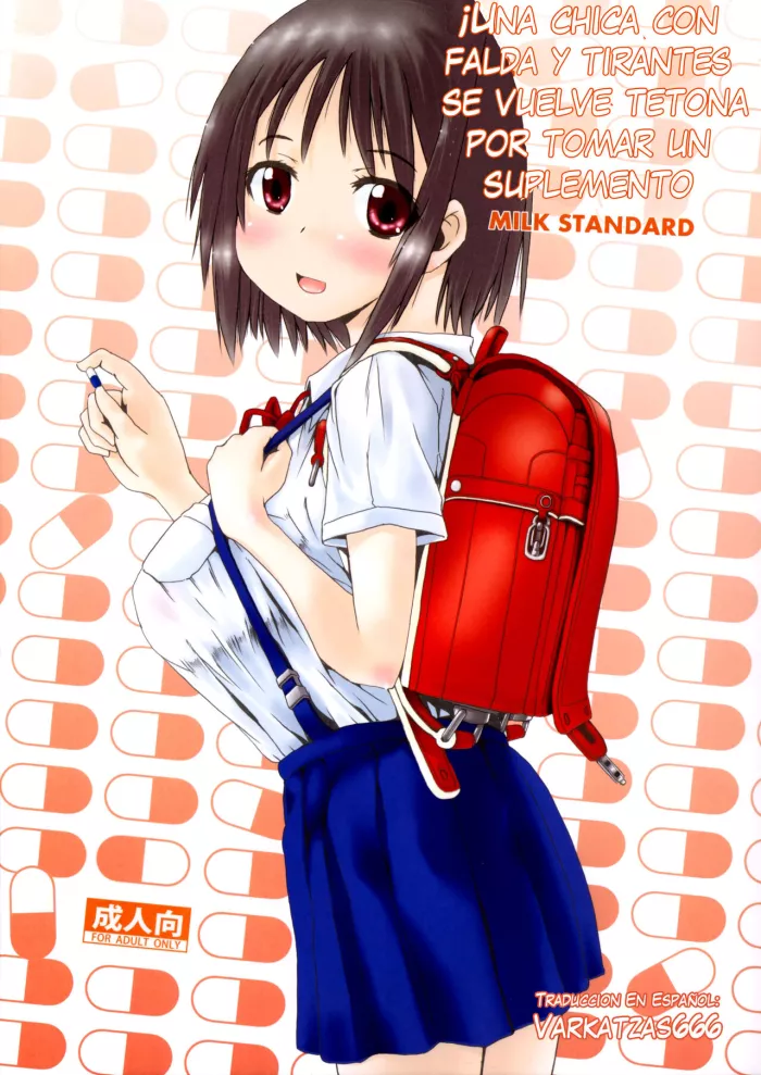 (C89) [MILK STANDARD (Shinichi)] Tsuri Skirt no Onnanoko ga Ayashii Supple de Tayuntayun ni Nacchatta! | ¡Una Chica Con Falda Y Tirantes Se Vuelve Tetona Por Tomar Un Suplemento! [Spanish] [VarKatzas666]