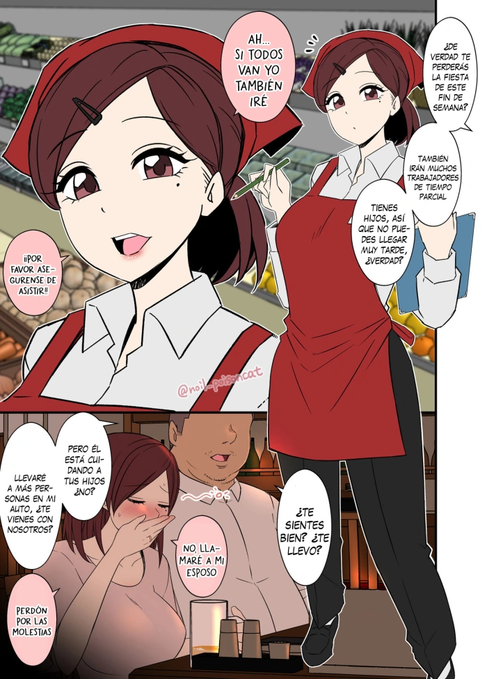 [Dokuneko Noil] Part-saki no Nomikai de Deisui Shite Shain no Ie ni Tsurekomareru Hitozuma – Emborrachando a una mujer casada en una fiesta de trabajo a tiempo parcial [Español] [Traducciones necesarias]