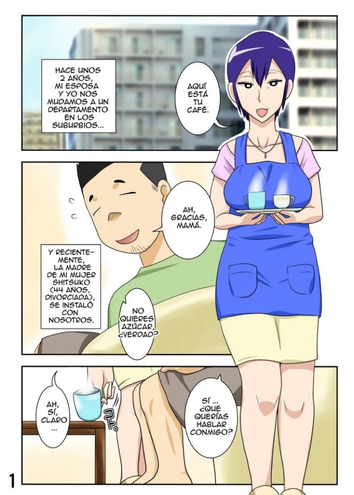 [Freehand Tamashii] Yome ga Hataraiteru Aida, Okaasan ga Suru Kubiwa. | While My Wife’s Working, I’ll Collar Her Mother [Spanish]