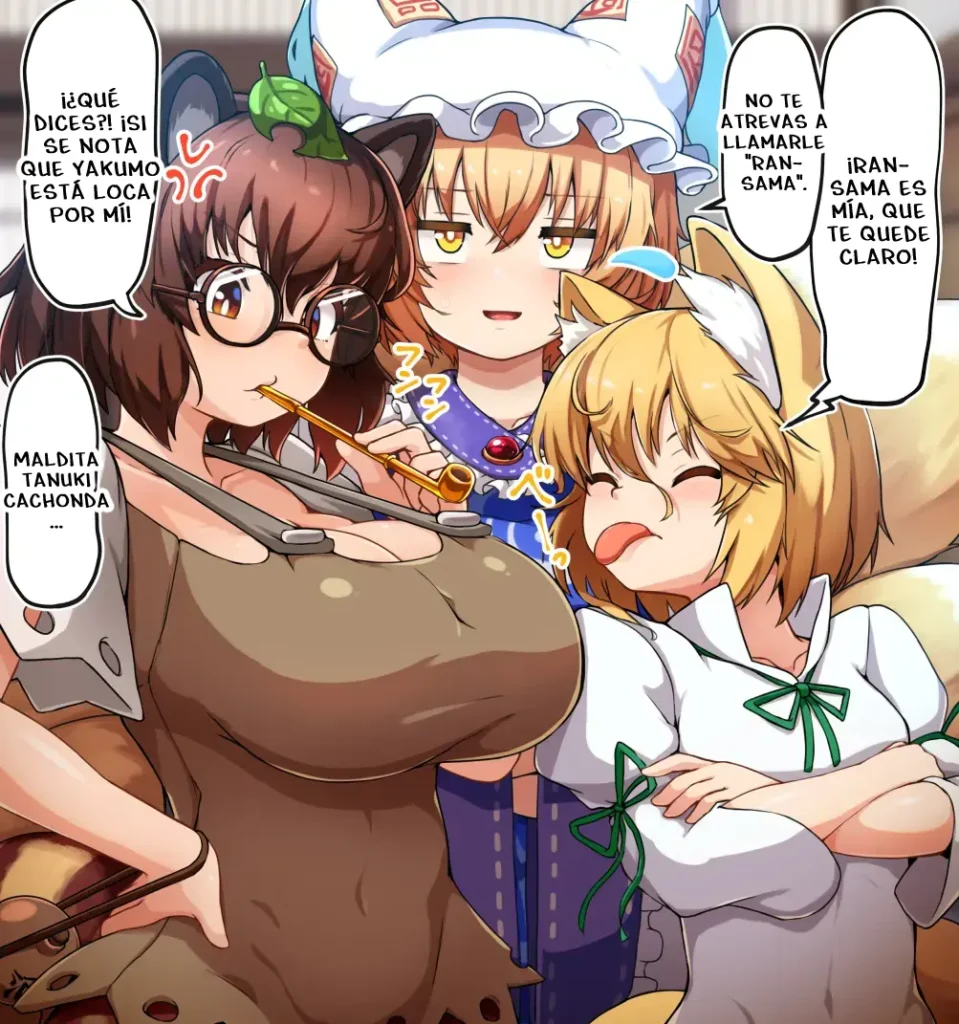 Futanari Ran-sama ga Gesen na Kitsune to Choushi Notteru Tanuki ni Shasei Shimakuru | Futanari Ran-sama se corre sin parar sobre una zorra despreciable y una tanuki engreída