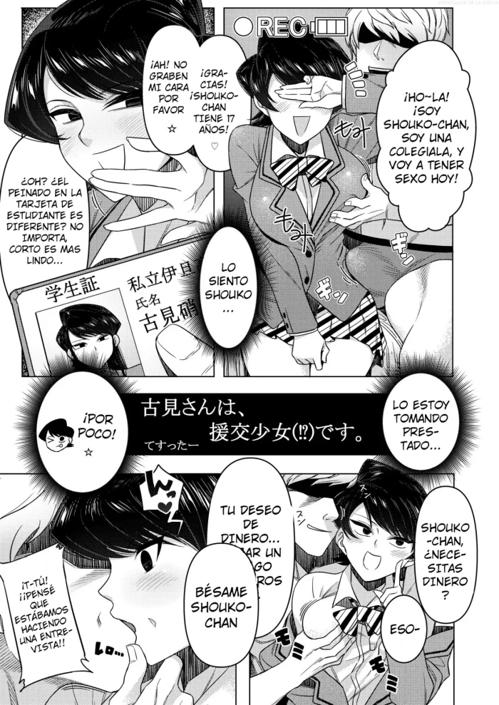 [Guhan Shounen (Testter)] Komi-san wa, Enkou Shoujo (!?) desu. | Komi-san es una chica de citas compensada (!?) (Komi-ke no Kyoudai Asobi) (Komi-san wa, Komyushou desu.) [Spanish] [Versiculos de la Biblia] [Digital]