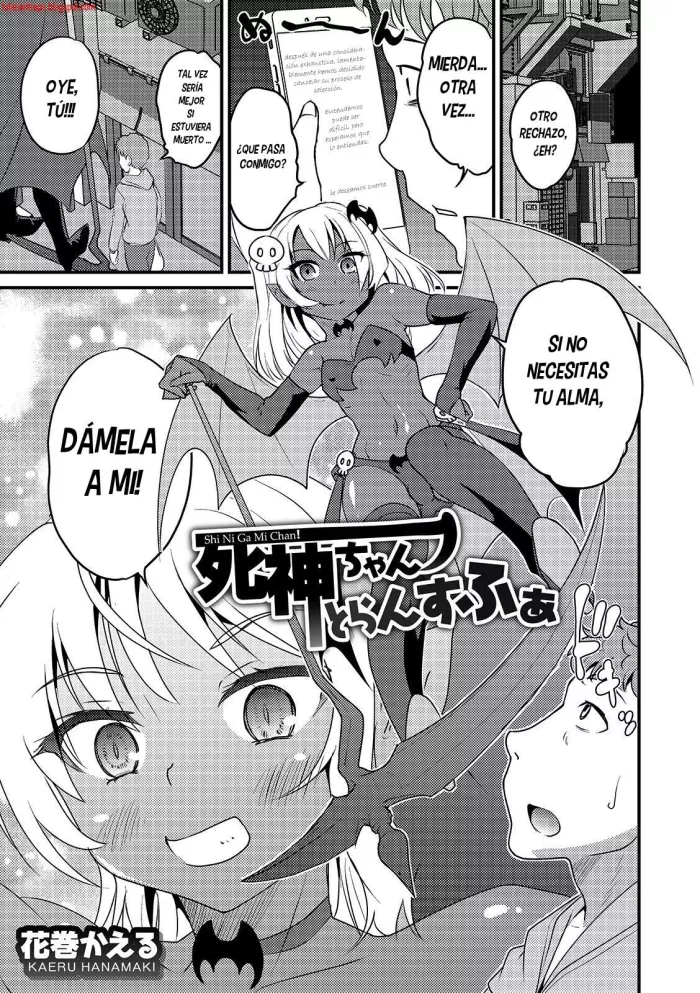 [Hanamaki Kaeru] Shinigami-chan Transfer (Otokonoko HEAVEN Vol. 48) [Spanish] [Bananare22] [Digital]