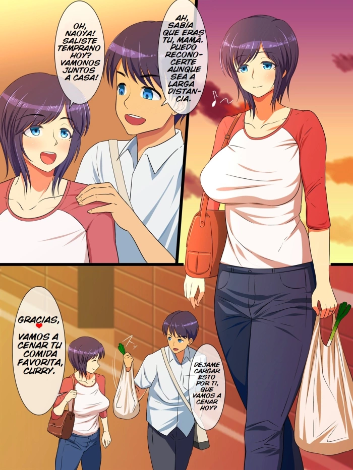 [Haruharutei] Hahabote! Dougan Kyonyuu Okaasan ga Musuko ni Haramasarete Shiawase ni Naru Hanashi [Spanish] {Brad33}