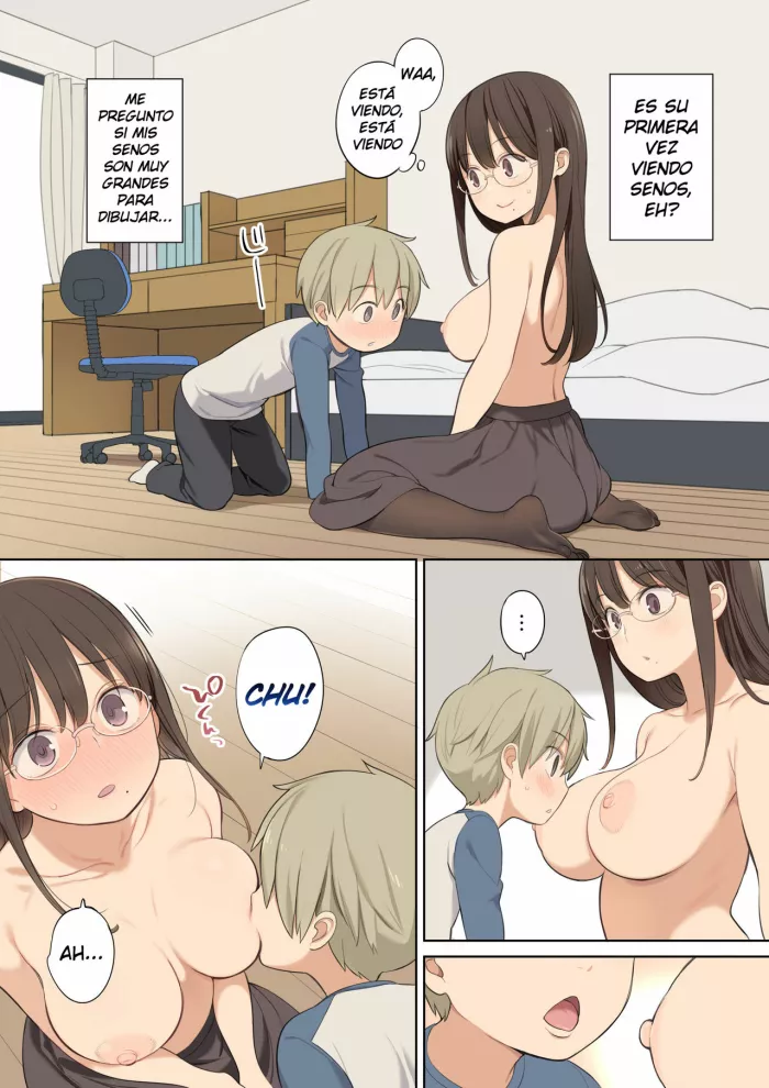 [Higuma-ya (Nora Higuma)] Oppai o Sawarasete Kureru Katei Kyoushi no Onee-san no Hanashi Botsu Page [Spanish] [Cark-san]