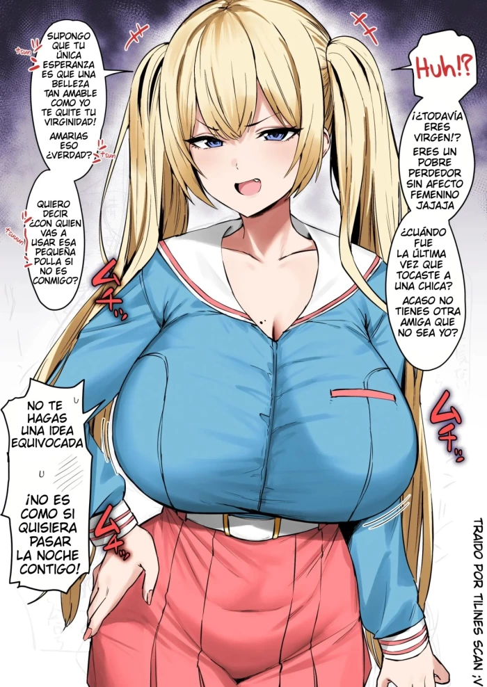 [Hotate-chan] Katte ni Doutei to Kanchigai shite kuru Kotekote no Tsundere Kinpatsu Twintail | Tsuper Tsundere Twintail Blonde Mistakes You as a Virgin [Spanish] [Tilines Scan] [Colorized]