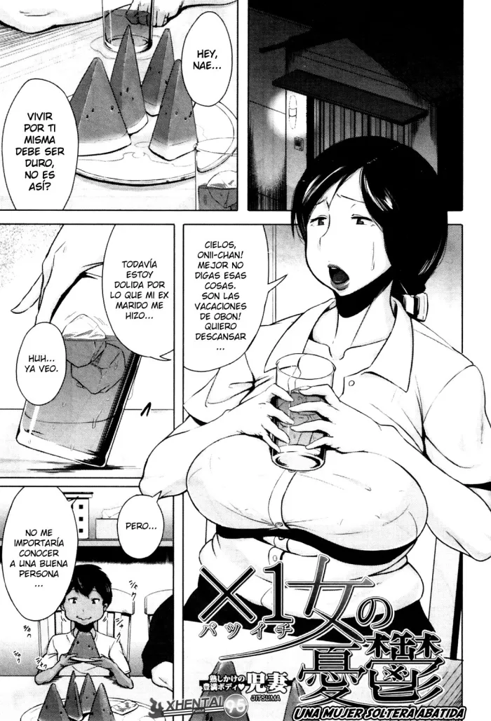 [Jitsuma] Batsuichi Onna no Yuutsu | Una Mujer Soltera Abatida (COMIC MILF 2012-04 Vol. 6) [Spanish] [XHentai95]