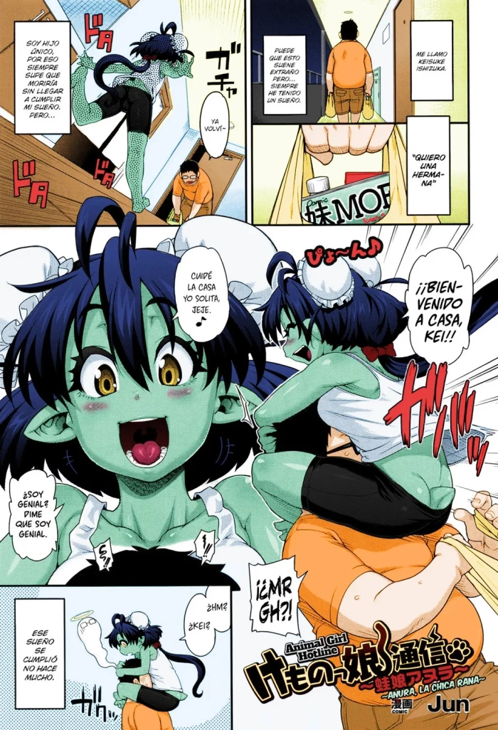 [Jun] Kemonokko Tsuushin ~Kaeruko Anura~ | Animal Girl Hotline ~Anura la Chica Rana~ (COMIC Unreal 2016-08 Vol. 62) [Spanish] [TedKuma] [Decensored] [Colorized]
