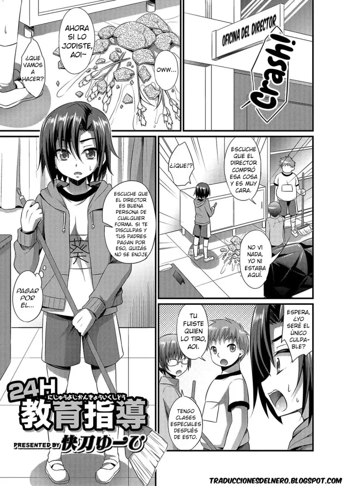 [Kaitou Yuuhi] 24H Kyouiku Shidou (Otokonoko Heaven’s Door 4) [Spanish] [Delnero] [Digital]