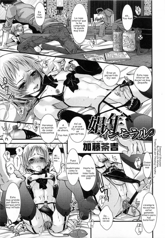 [Katou Chakichi] Shounen Immoral (Otokonoko HEAVEN Vol. 14 Josou Shitagi no Otokonoko) [Spanish] [Hououji Ayumu]