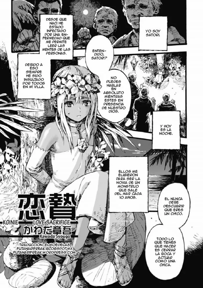 [Kawada Shougo] Koinie | Love Sacrifice (Otokonoko Heaven Vol. 01) [Spanish] {ElMoeDela8}
