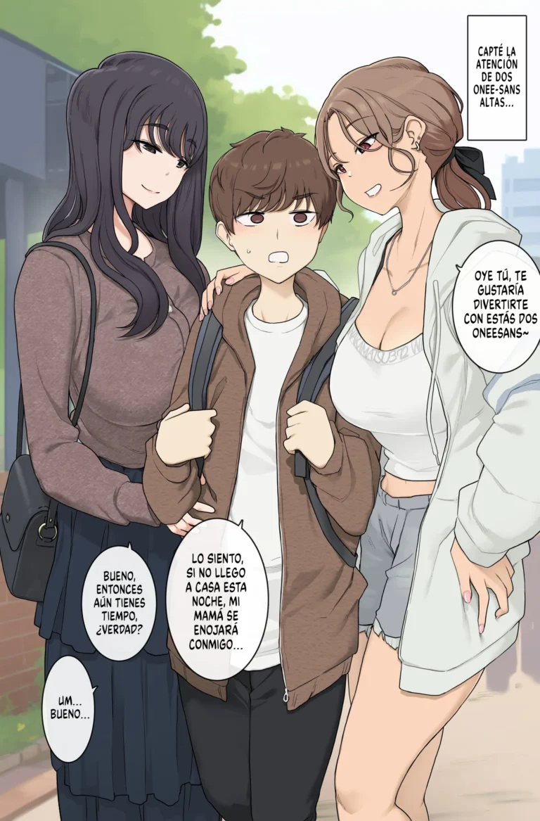 Keitai Choushin Onee-san-tachi ni Ryougawa kara Press Sarete Nigerarenai Sex | Sexo Donde Estoy Atrapado Entre Onee-sans Altas Y Tetonas Y Sin Poder Escapar
