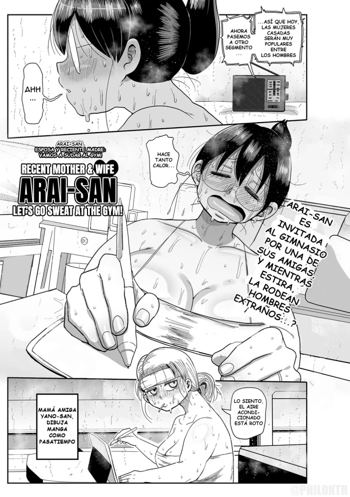 [Kiliu] Komochi Tsuma no Arai-san ~Gym de Ase o Nagasou~ | Arai-San, esposa y reciente madre ~Vamos a sudar al gym!~ (COMIC Masyo 2022-12) [Spanish]