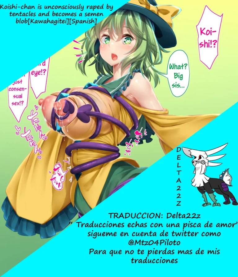 Koishi-chan is unconsciously raped by tentacles and becomes a semen blob