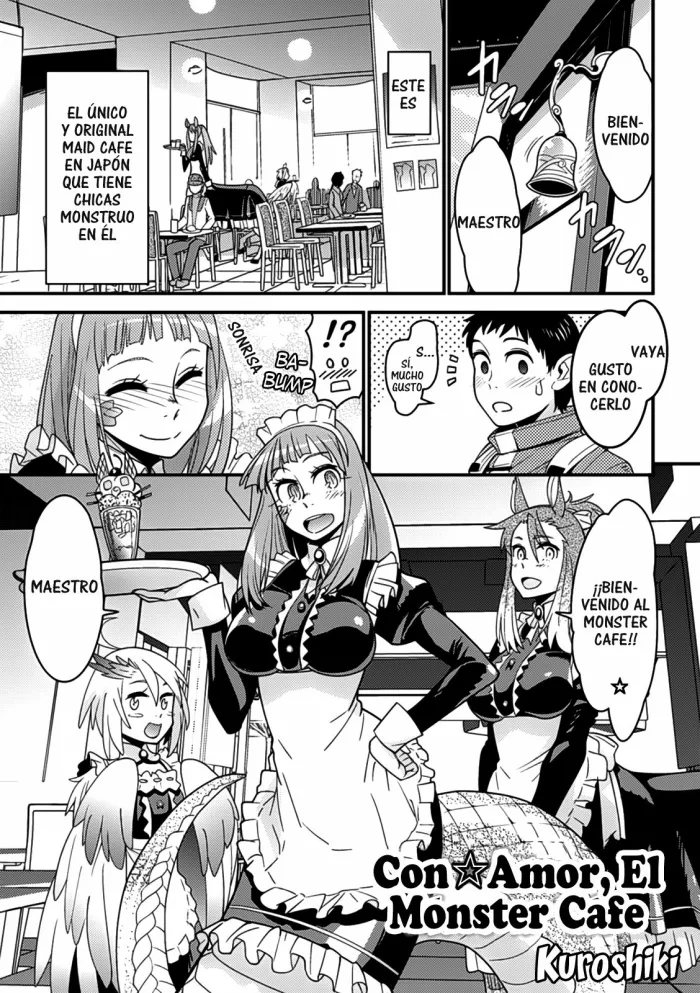 [Kuroshiki] Mon Cafe Yori Ai o Komete | Con☆Amor, el Monster Cafe (Bessatsu Comic Unreal Monster Musume Paradise Vol. 4) [Spanish] =SDnF= [Digital]