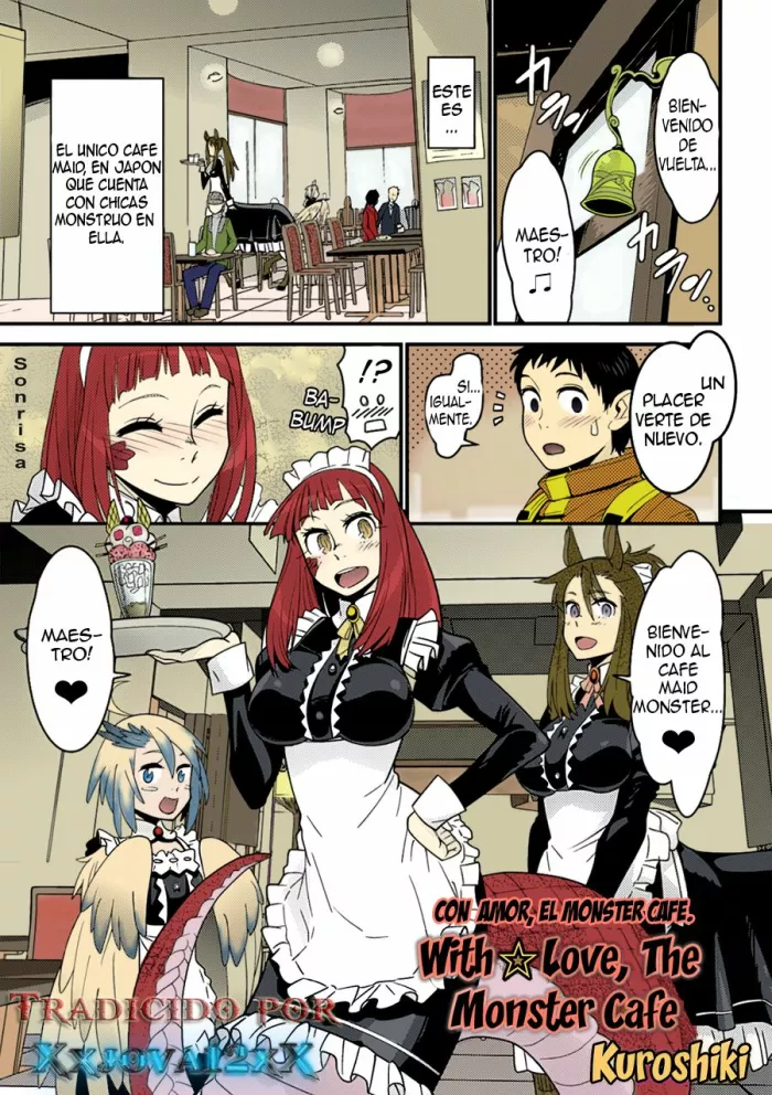 [Kuroshiki] Mon Cafe Yori Ai o Komete | With Love, the Monster Cafe (Bessatsu Comic Unreal Monster Musume Paradise Vol. 4) [Spanish] [~XxJova12xX~] [Colorized] [Decensored] [Digital]