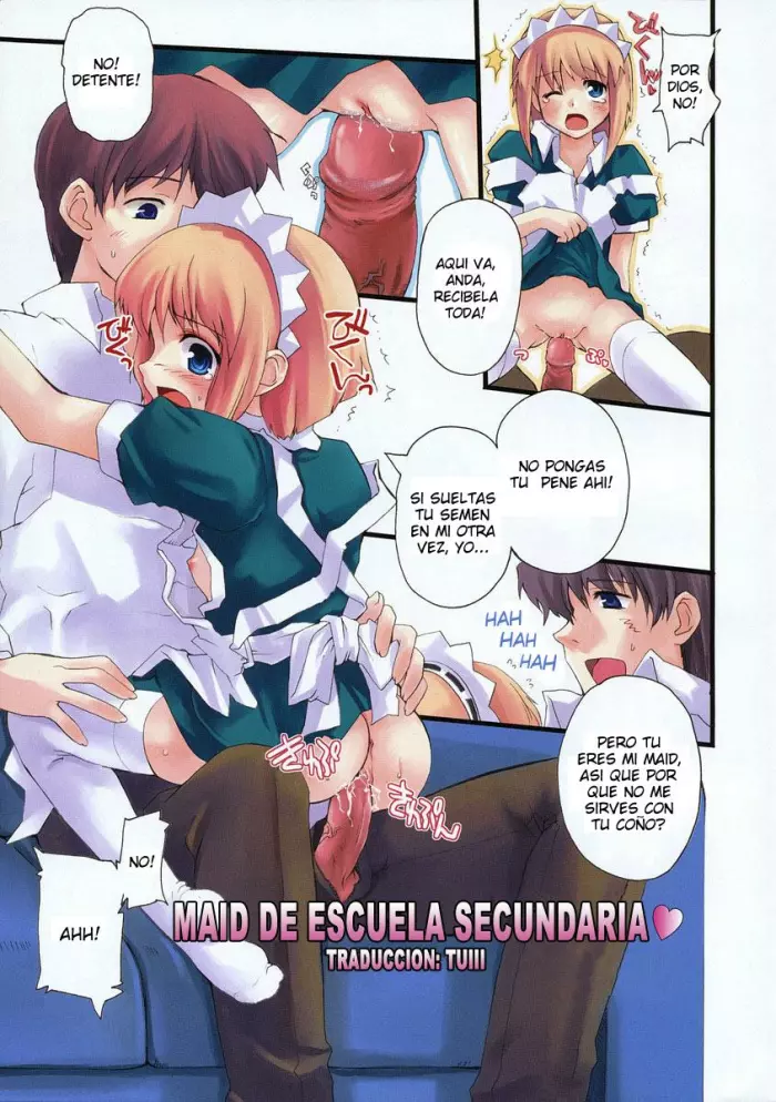 [Makita Yoshiharu] Chuugakusei de Maid-san de Osanazuma | Maid de escuela secundaria (Radical Temptation) [Spanish] [TUIII]