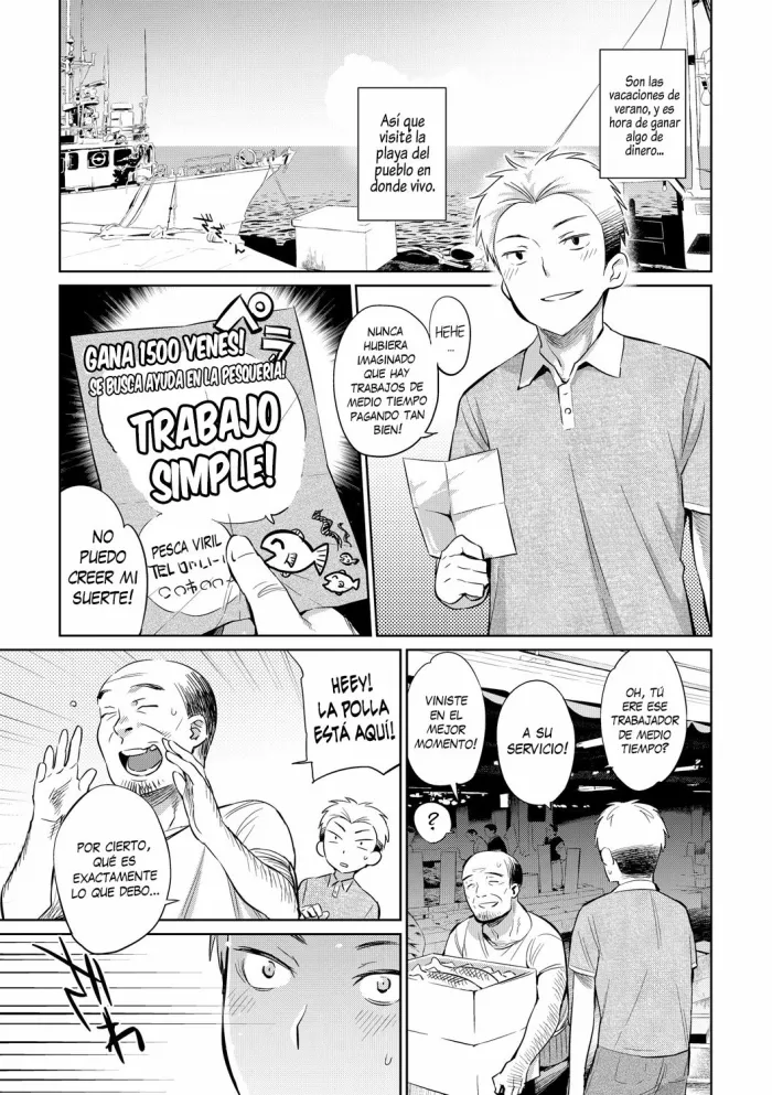 [Mizone] Gana 1500 Yenes! Se Busca Ayuda en la Pesquería! Trabajo Fácil! Ch.1-2 [OneShot][Spanish][XHentai95]
