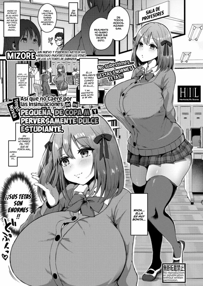 [Mizore] Kanojo ga Iru no de Jaaku na Teishinchou M Cup Amaama Ijiwaru Oshiego no Yuuwaku ni wa Makemasen (COMIC Shingeki 2021-09) [Spanish] [HentaIsLife Scans] [Digital]