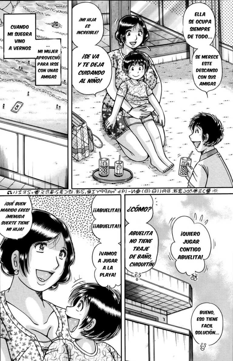 Musume no Mizugi ni Kigaetara | usando el traje de baño de su hija
