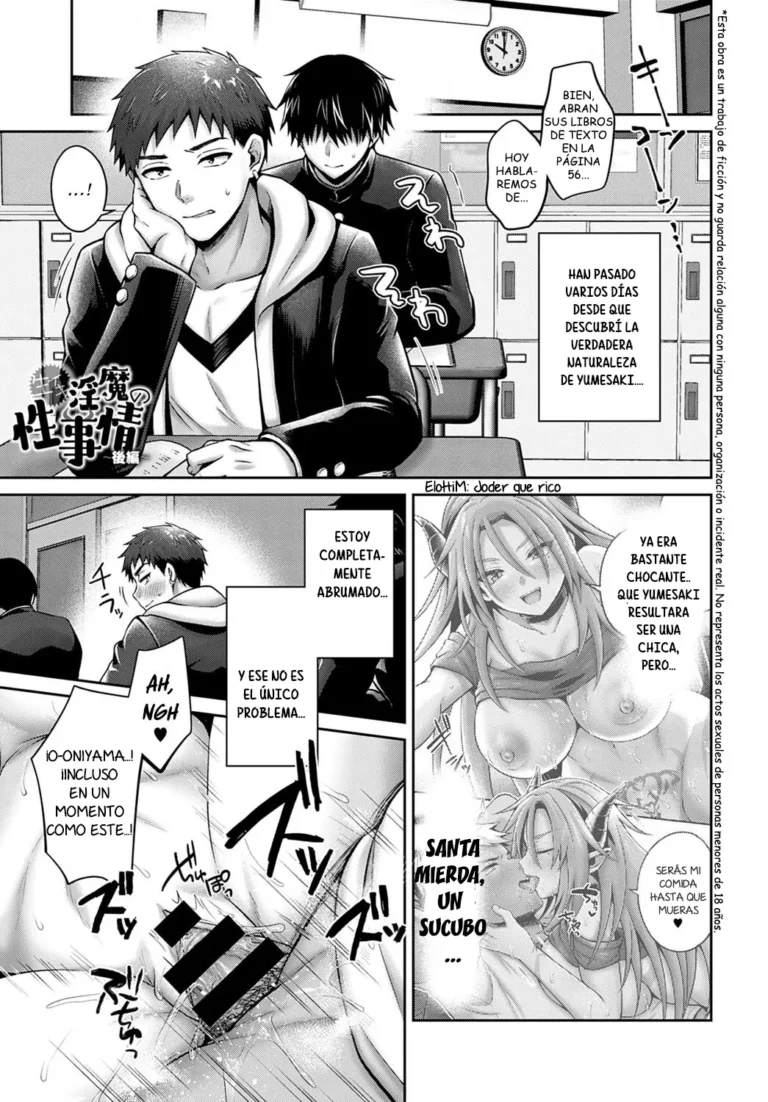 Namaiki Inma no Seijijou ~Kouhen~ | Situación Sexual con una Insolente Sucubo – Parte 2