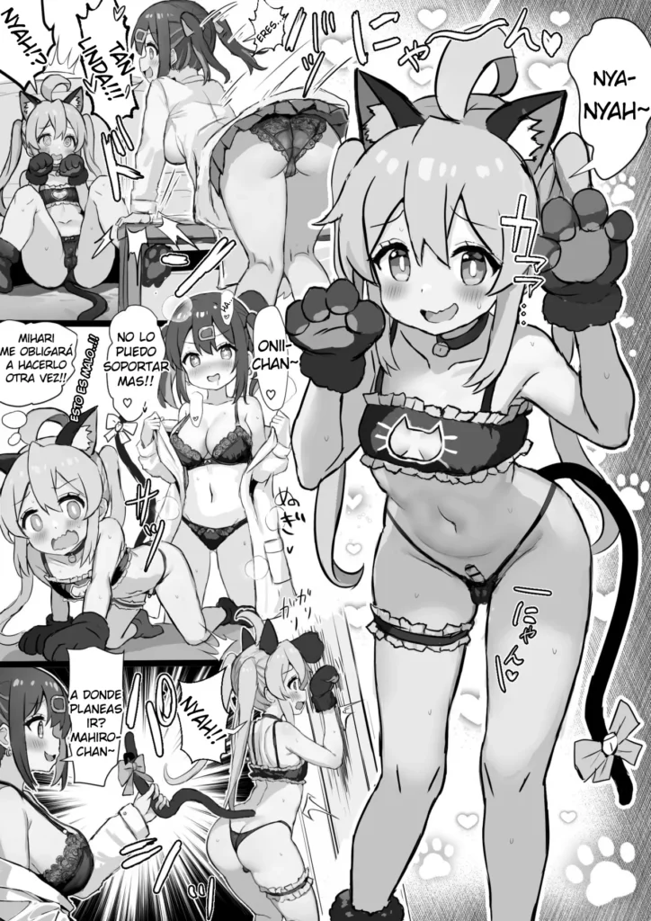Neko Lingerie Mahiro-chan o Shiboritoru Imouto no Mihari-chan