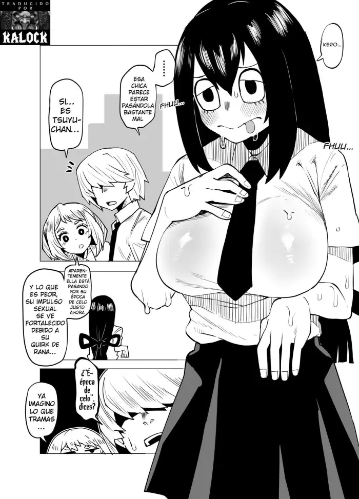 [Oekaki Kaki] Teisou Gyakuten Butsu ~Tsuyu no Baai~ | Academia de Héroes & una Moralidad Invertida 3: Caso Tsuyu (Boku no Hero Academia) [Spanish] [kalock]