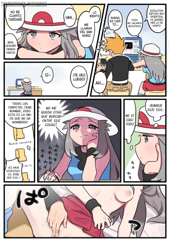 Onabare Shichatta Leaf-chan ga Green ni Oshioki Sareru Manga | Un manga sobre Leaf-chan siendo sorprendida masturbándose y siendo castigada por Green