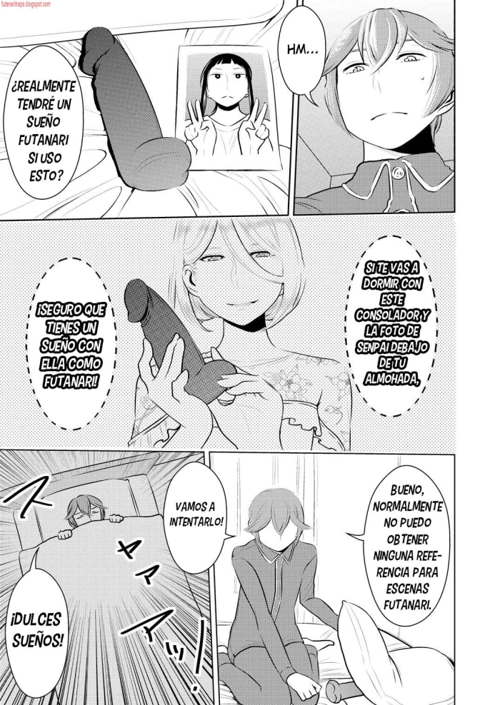 [Otokonoko to Onnanoko (Sasaki Saki)] Akogare no Senpai ni ~Futanari no Yumenouchi!~ [Spanish] [Bananare22]