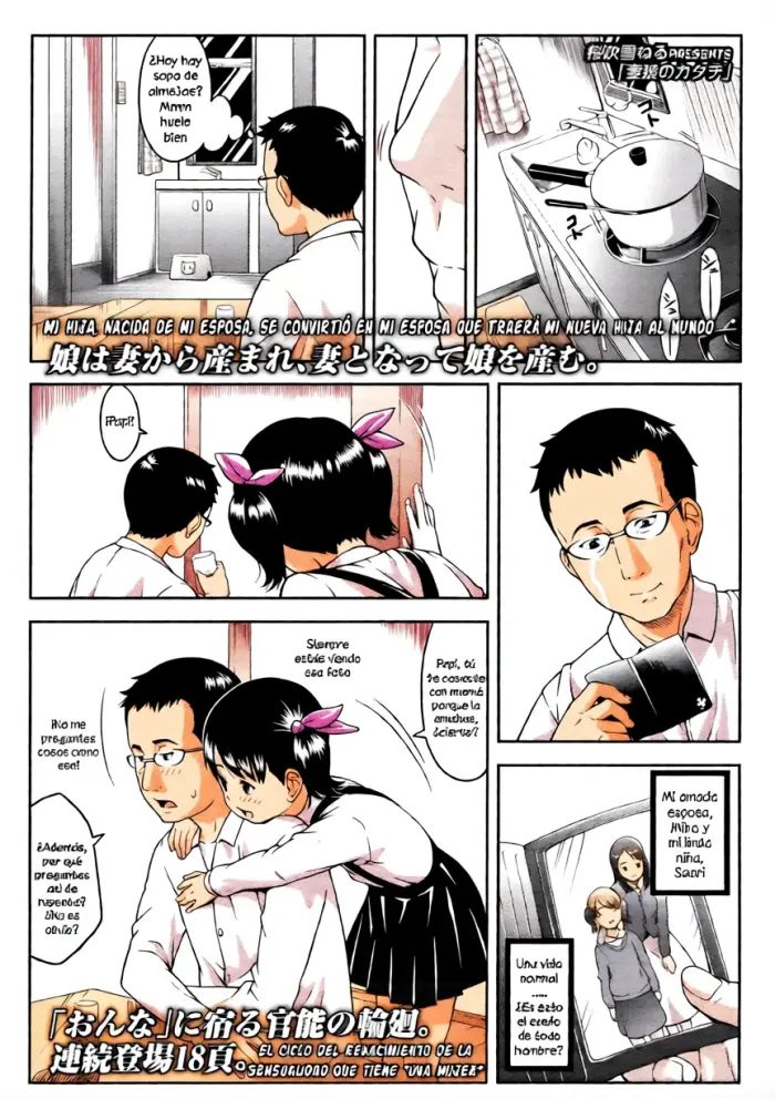 [Sakurafubuki Nel] Onna no Katachi｜Mi Hija Nacida de Mi Esposa, Se Convirtió en Mi Esposa que Traerá Mi Nueva Hija al Mundo (COMIC LO 2009-11) [Spanish] [Grim Star Scans + Guarida del Loco] [Full Color Ban]