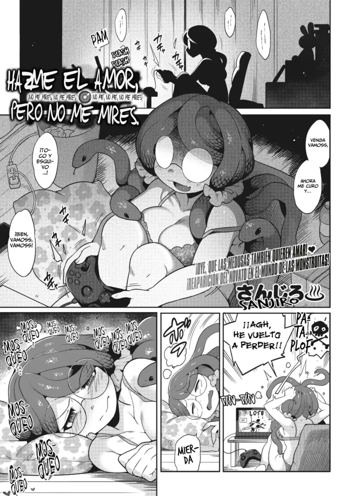 [Sanjiro] Mitsumenaide, Dakishimete. | Hazme El Amor, Pero No Me Mires (COMIC GAIRA Vol. 12) [Spanish] [Horchata Scans]