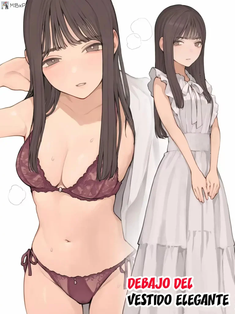 Seiso wanpīsu no shita ni｜Debajo del Vestido Elegante