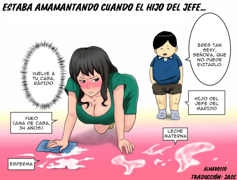 Shachou no Musuko o Azukattara Bonyuu o Suwareta Bakari ka..｜Estaba Amamantando cuando el Hijo del Jefe…