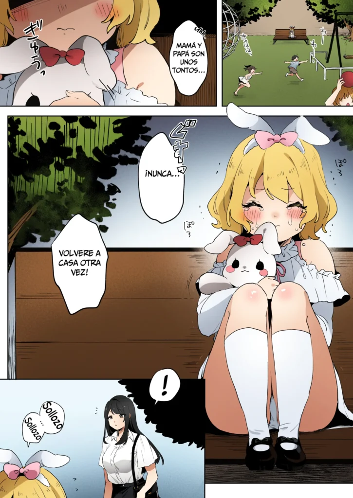 skeb Yuri Ecchi Manga | La Loli Fugitiva y la Onee-san Futanari (decensored)