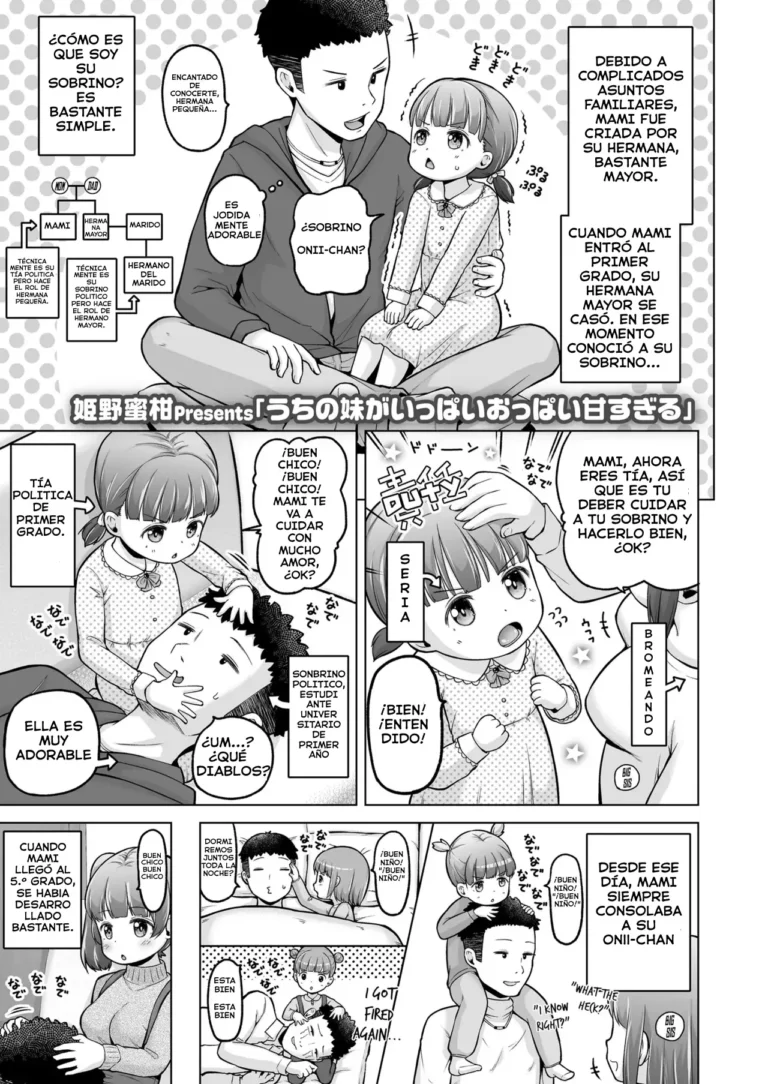 Uchi no Imouto ga Ippai Oppai Amasugiru | Mi Hermanita me Consiente Mucho con sus Afectuosos Pechos