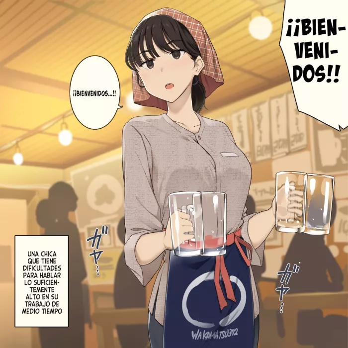 [Wakamatsu] Baito Chuu Ookii Koe Dasu no ga Nigate na Onna no Ko | Una Chica Que Lucha Por Hablar Lo Suficientemente Alto En Su Trabajo De Medio Tiempo [Spanish] [Mister_Dark]