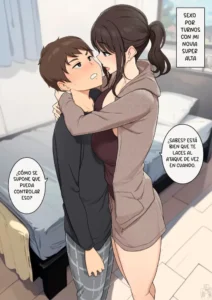 [Wakamatsu] Koushinchou de Keitai na Kanojo to Turn-sei no Sex suru Ohanashi | SEXO POR TURNOS CON MI NOVIA SUPER ALTA [Spanish]
