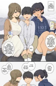 [Wakamatsu] Kyasha to Houman no Aida ni Tatasareru 3P｜Atrapado en un Trío con una Voluptuosa y una Delgada 3P [Spanish] [Me Banearon x P3NDEJ0]