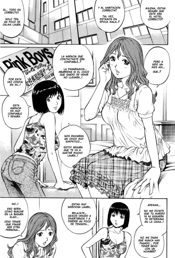 [Yanagawa Rio] Kanjuku Shimai to Momoiro Shounen | Dos mujeres maduras y un chico rosa (COMIC Masyo 2008-11) [Spanish]