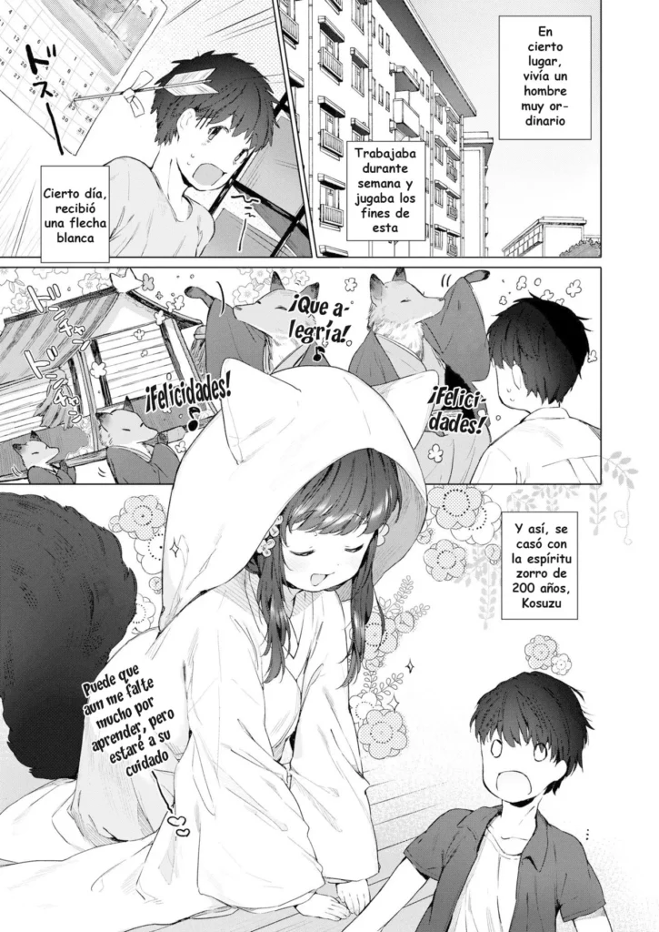 Yowai 200 Chai Okitsune-chan to Oshidori Fuufu Seikatsu. | Vida de Pareja Feliz con una Zorrita de 200 Años.