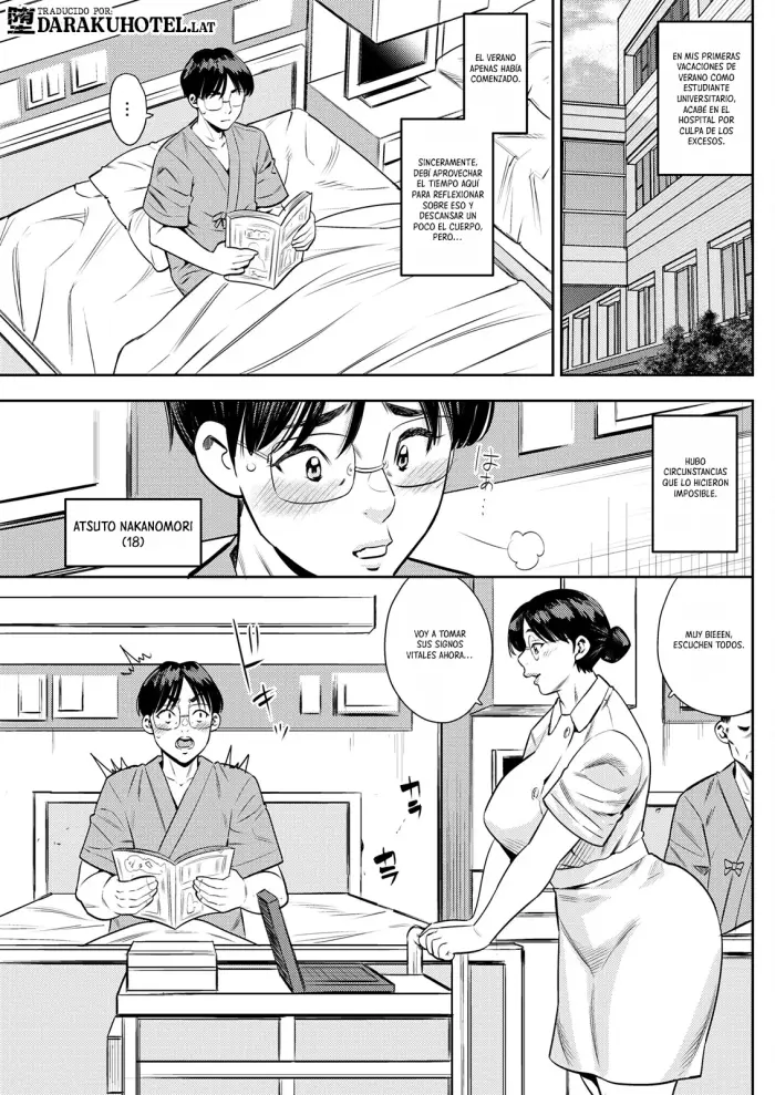 [Zaki Zaraki] Jukujo Kankoshi Ga Mirikiteki Sugite Boku Wa Mou Dame Kamoshirenai｜La Enfermera Madura es tan Atractiva que no Puedo Resistirme (Action Pizazz 2025-11) [Spanish] [Daraku Hotel] [Digital]