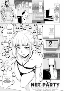 [Zenra QQ] NET PARTY kuukan tsunageruteki na yatsude chinpo atsumete mita [Spanish] [Hououji Ayumu]