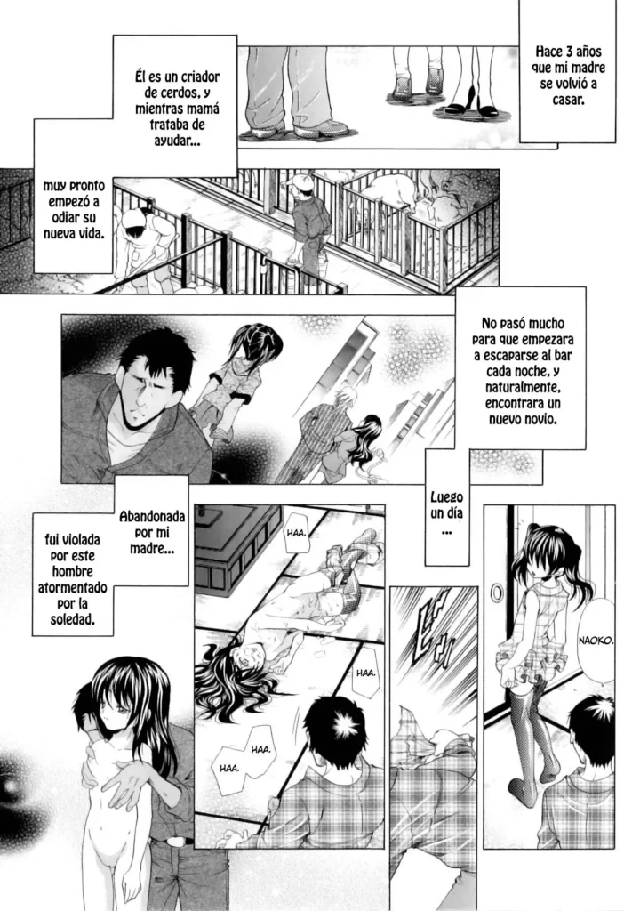 Gifu to Buta ni Okasareta Watashi | Fui violada por mi padrastro y su cerdo